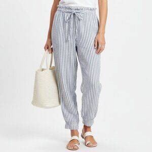 Beach Lunch Lounge Blue & White Striped Pants S